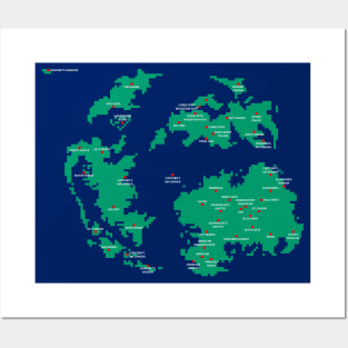 Pixelated Final Fantasy 9 World Map Posters and Art